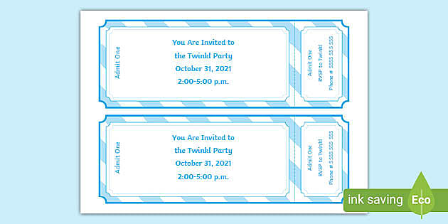 Editable Ticket Template (teacher made) - Twinkl
