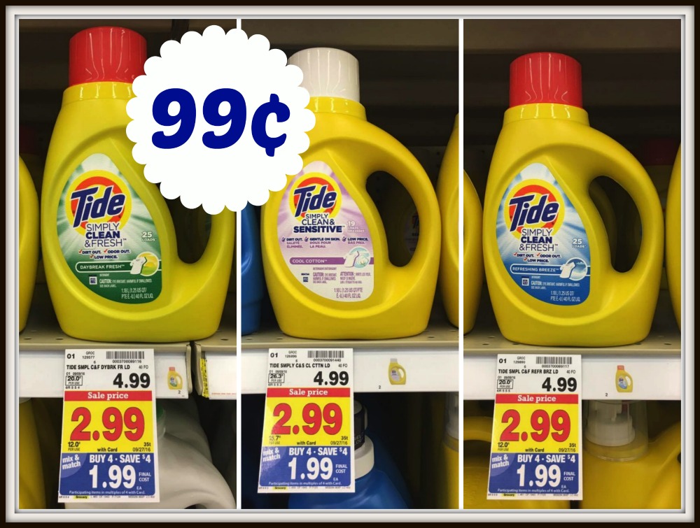 NEW Tide Simply Coupon = More for ONLY $0.99 at Kroger! - Kroger Krazy