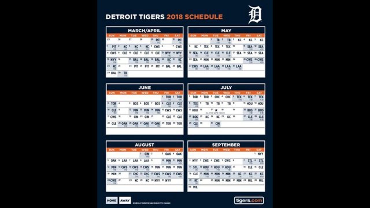 printable tigers schedule