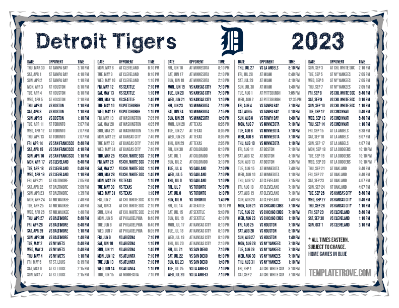 I couldnt find a good printable 2016 Tigers schedule (the official ...