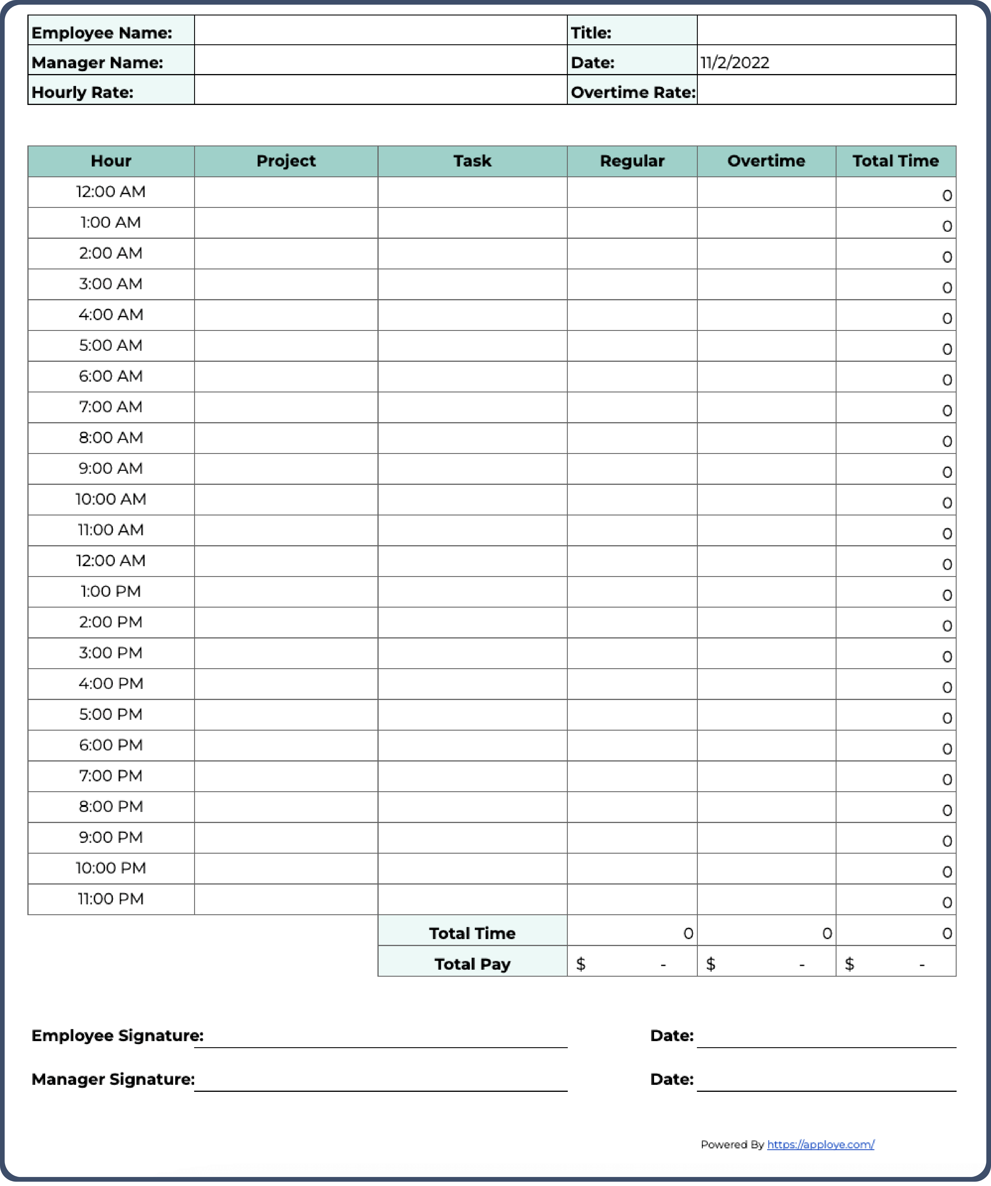 Free Printable Timesheet Templates (Excel, Word, PDF)