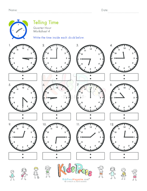 printable time worksheet hour and half hour