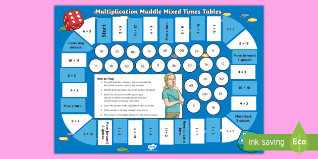 printable times table board games