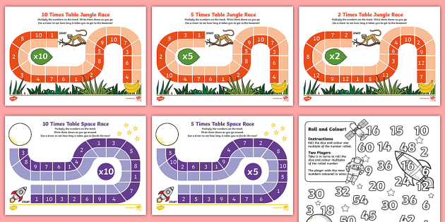 printable times table board games
