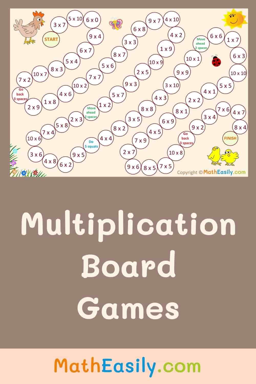 printable times table board games