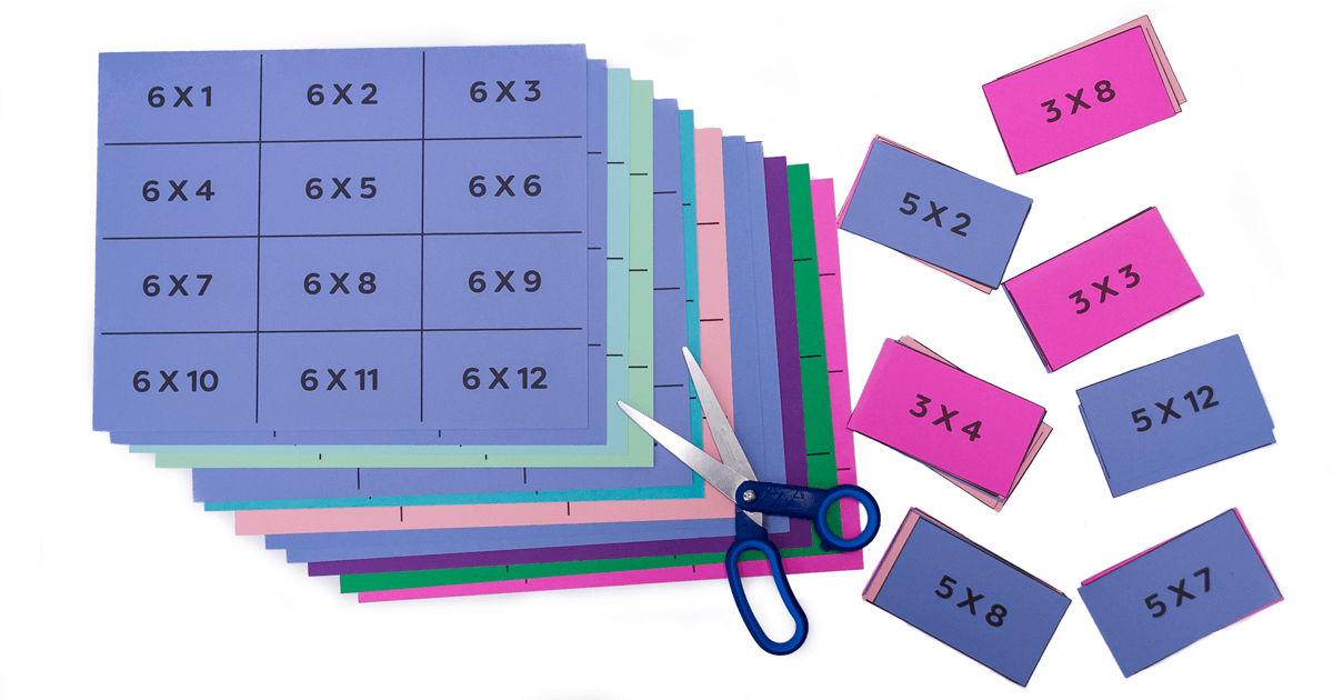 printable times table flash cards