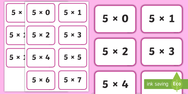 Five Times Tables Flashcards (teacher made) - Twinkl