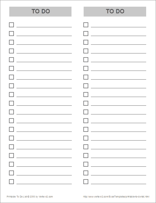 Printable To Do List