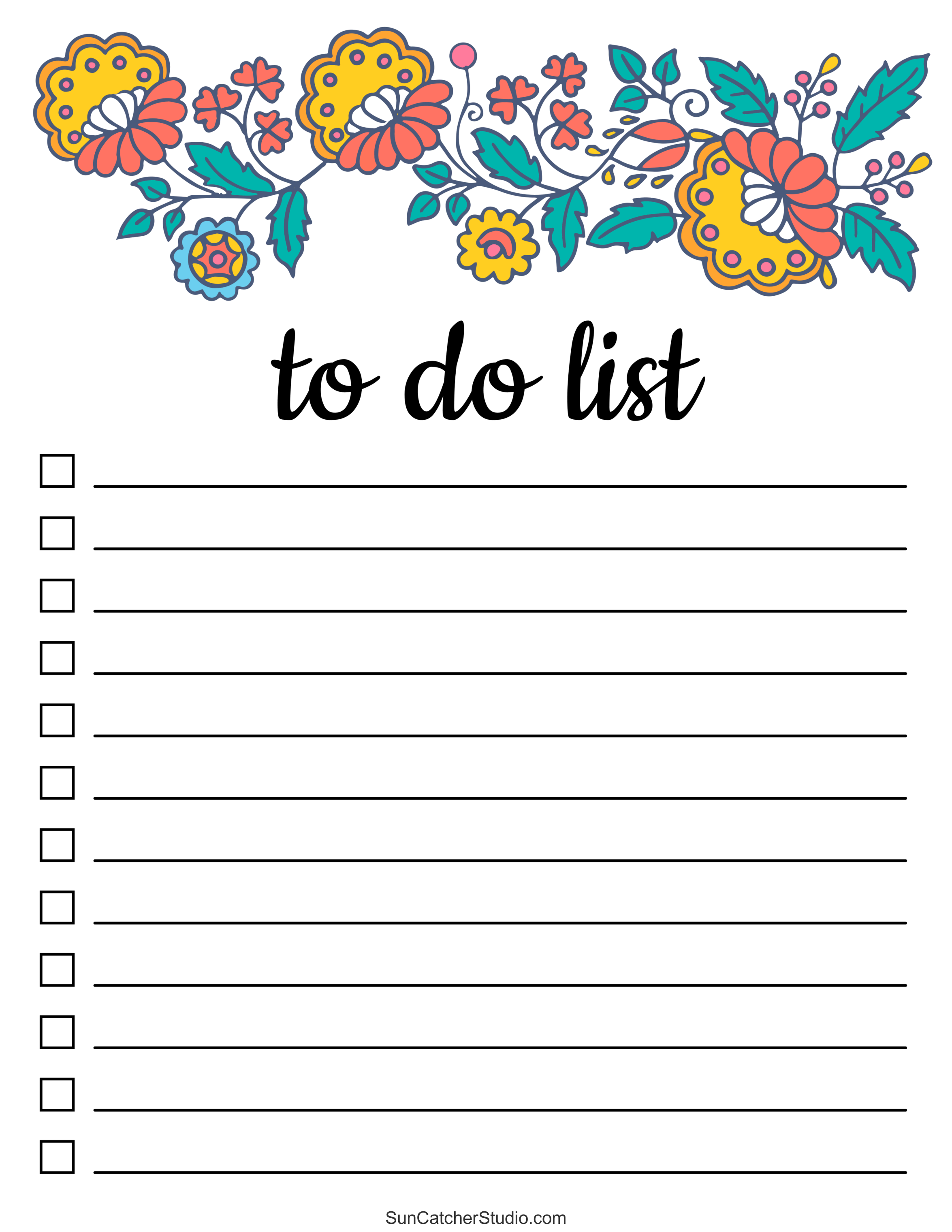 To Do List (Free Printable PDF Templates) - Things To Do - DIY ...