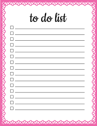 Cute To Do list template - Download PDF