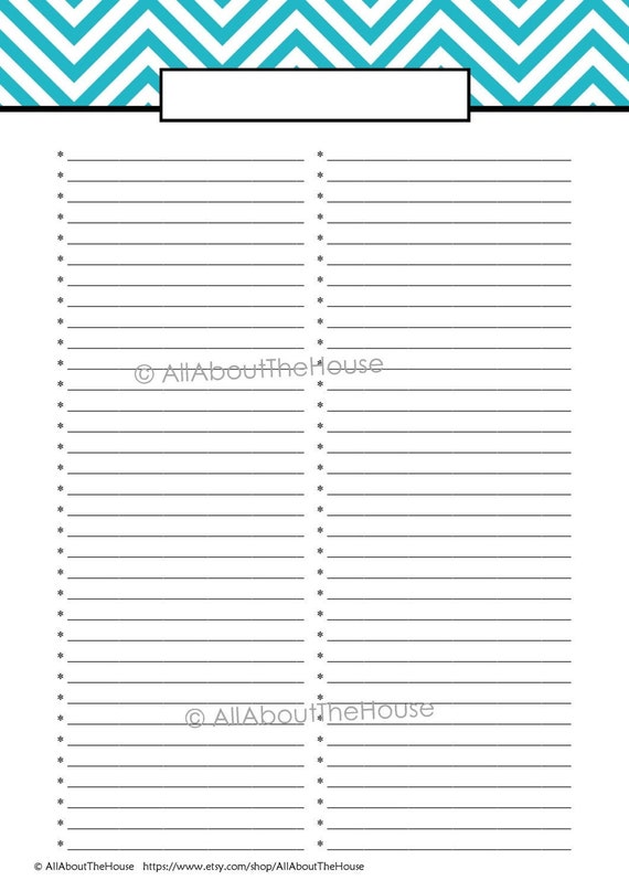 EDITABLE Printable to Do List Printable Shopping List Anything ...