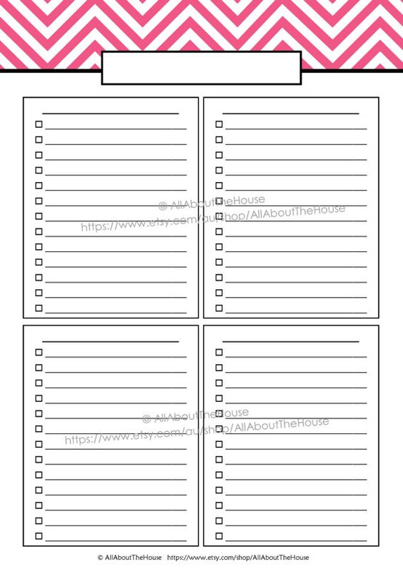 EDITABLE Printable Anything List To Do List Shopping List ...