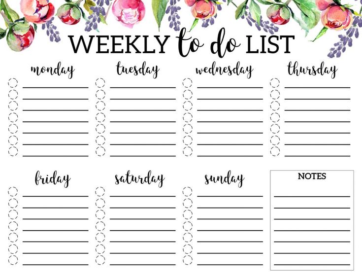 printable to do list floral