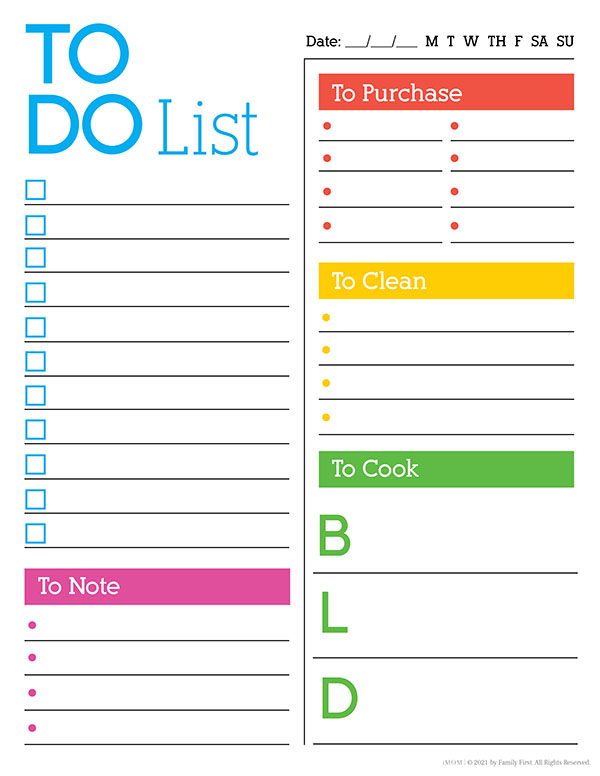 Daily To Do List - iMOM
