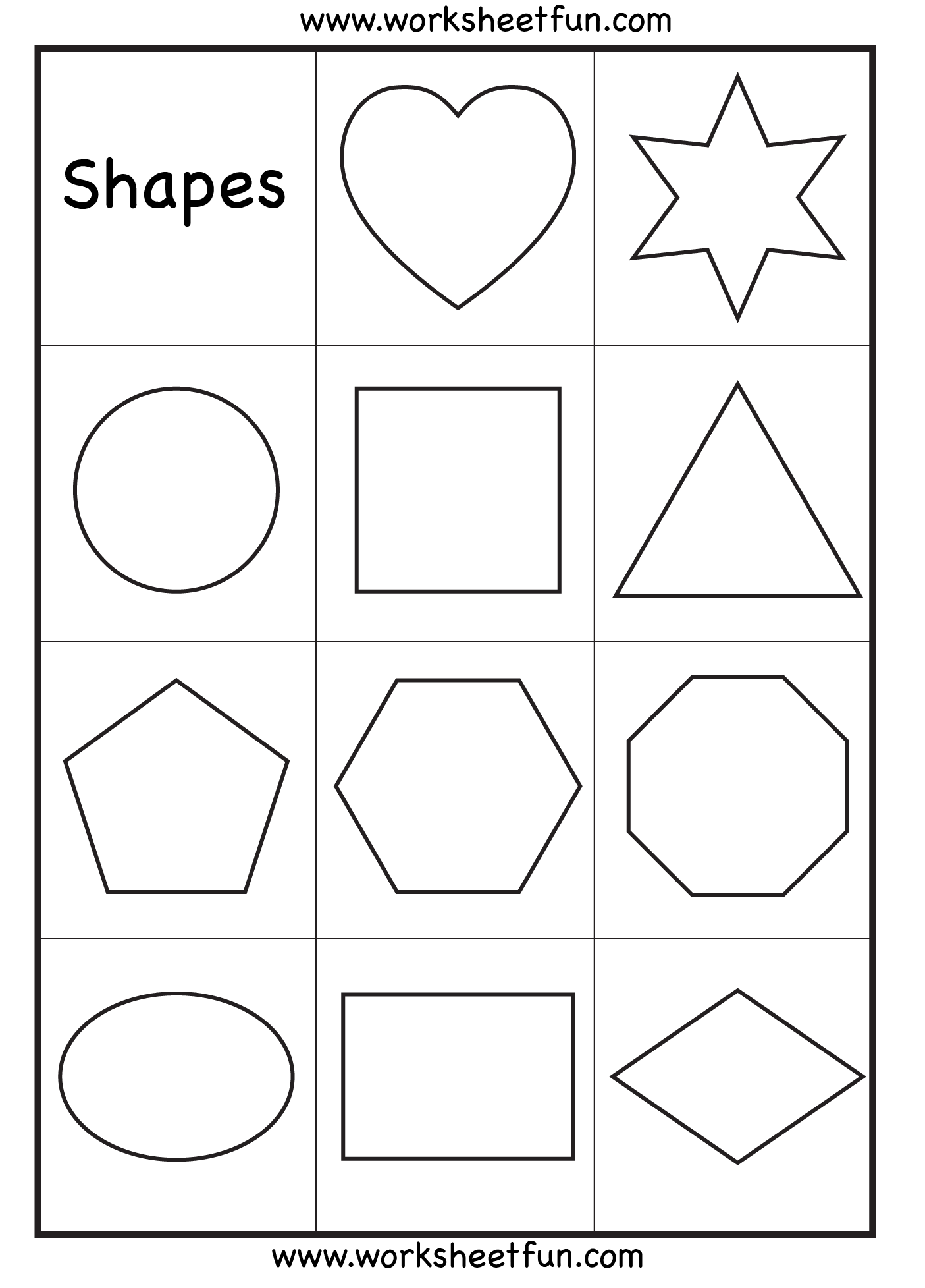 Preschool - Heart, Star, Circle, Square, Triangle, Pentagon ...