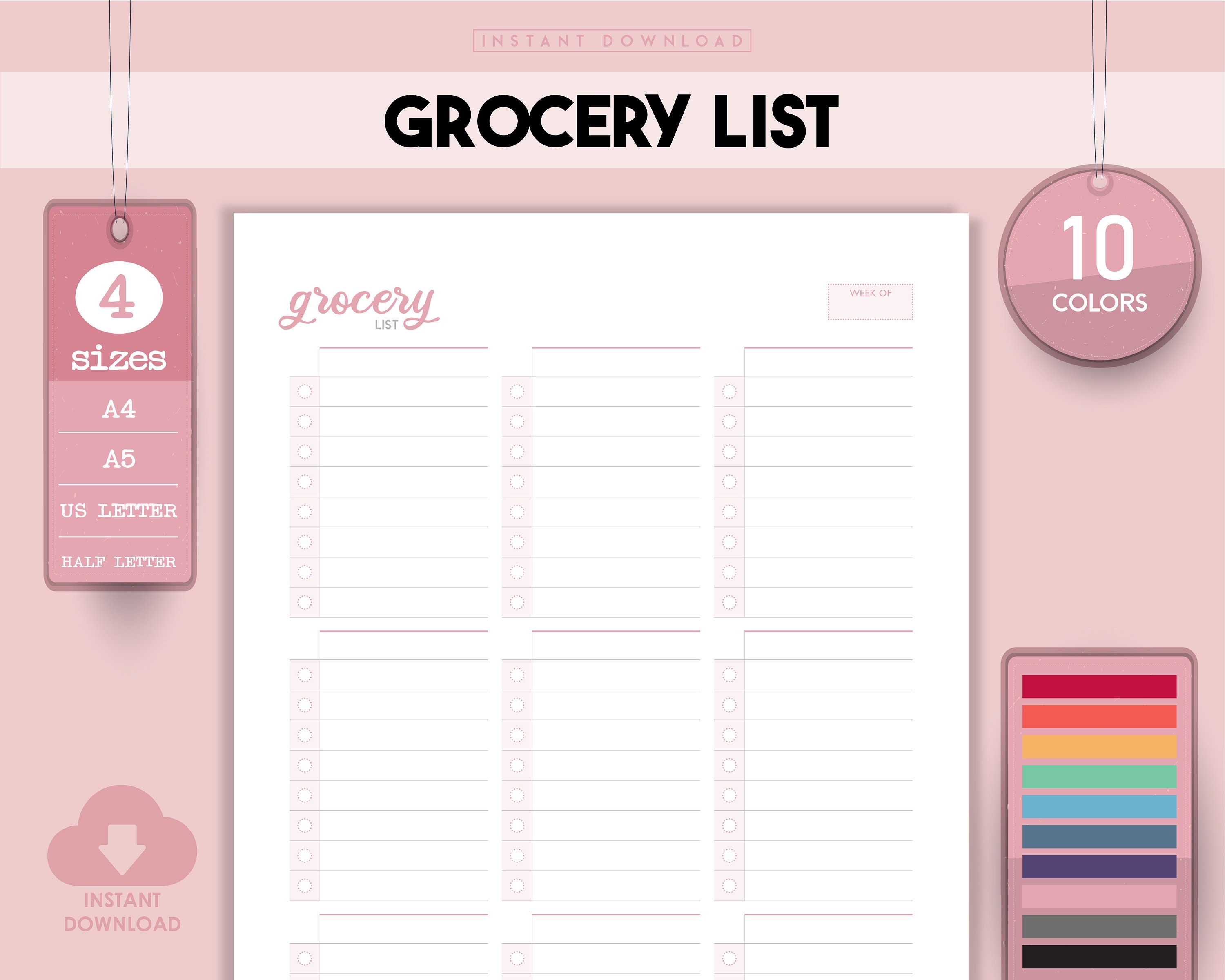printable total 10 shopping list