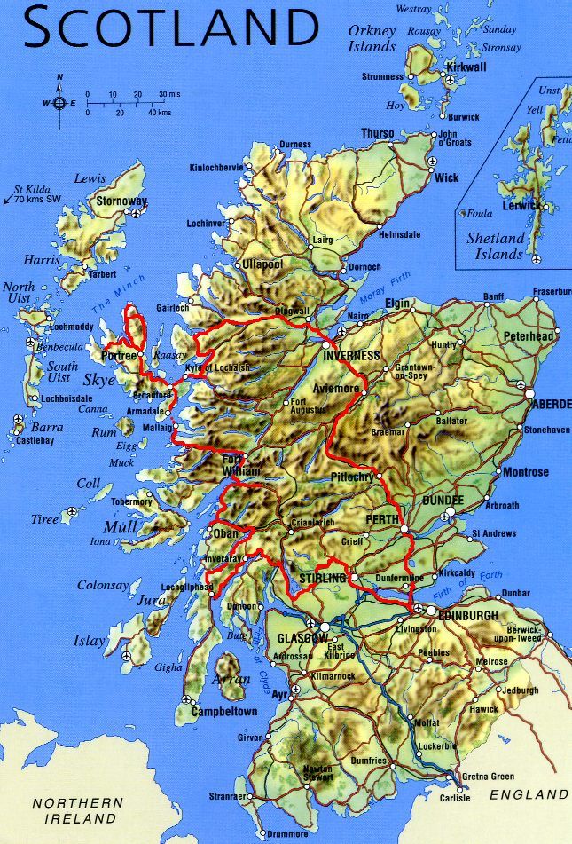 printable touring map of scotland