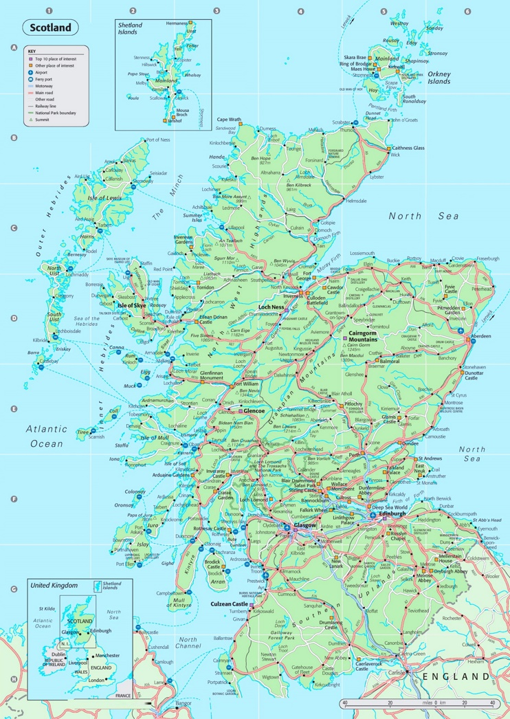 printable touring map of scotland