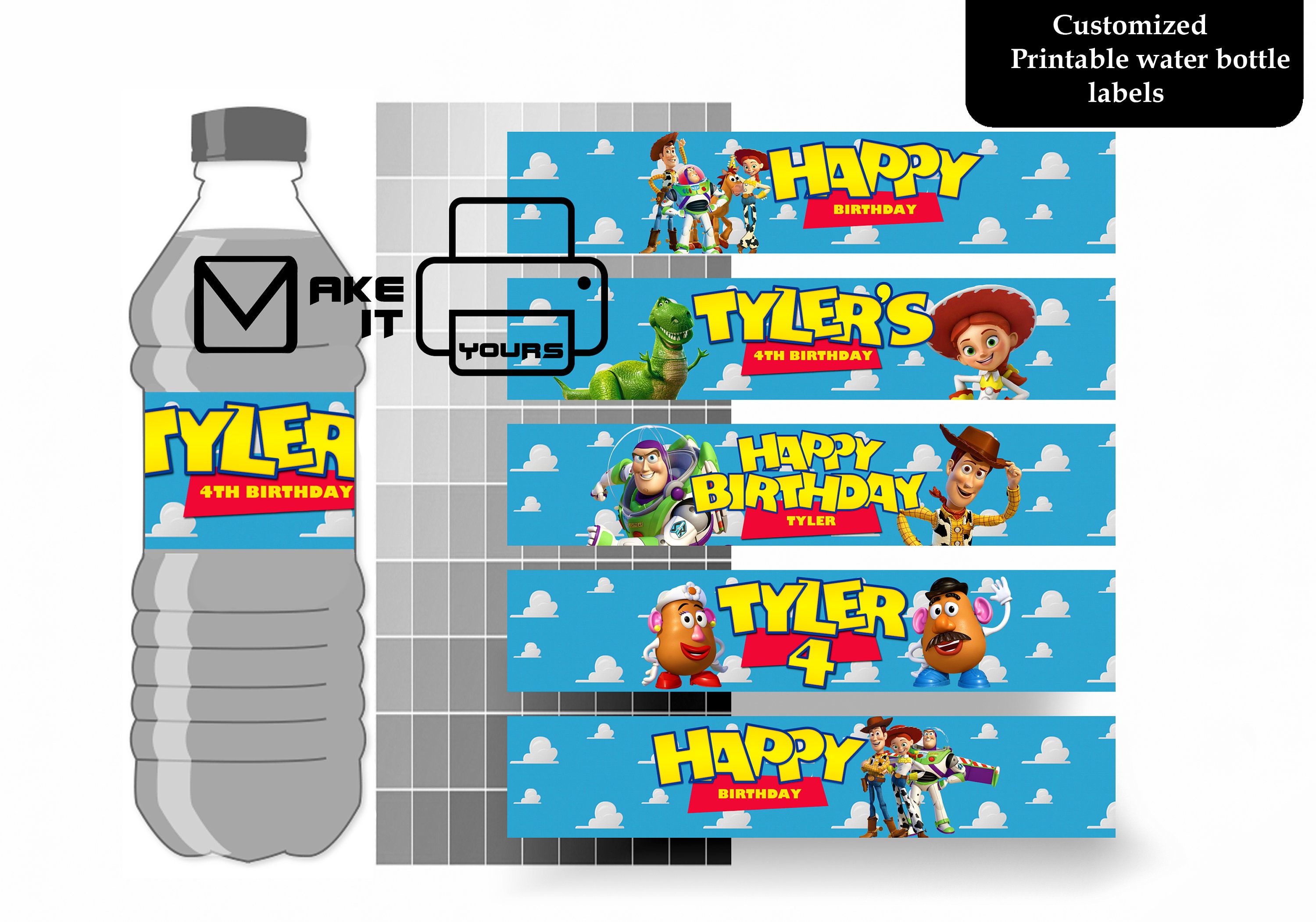 Toy Story Water Bottle Label, Toy Story Birthday, Toy Story Party ...