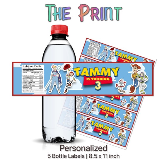 printable toy story water bottle labels