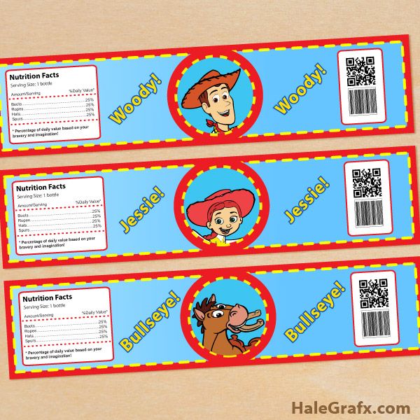 printable toy story water bottle labels