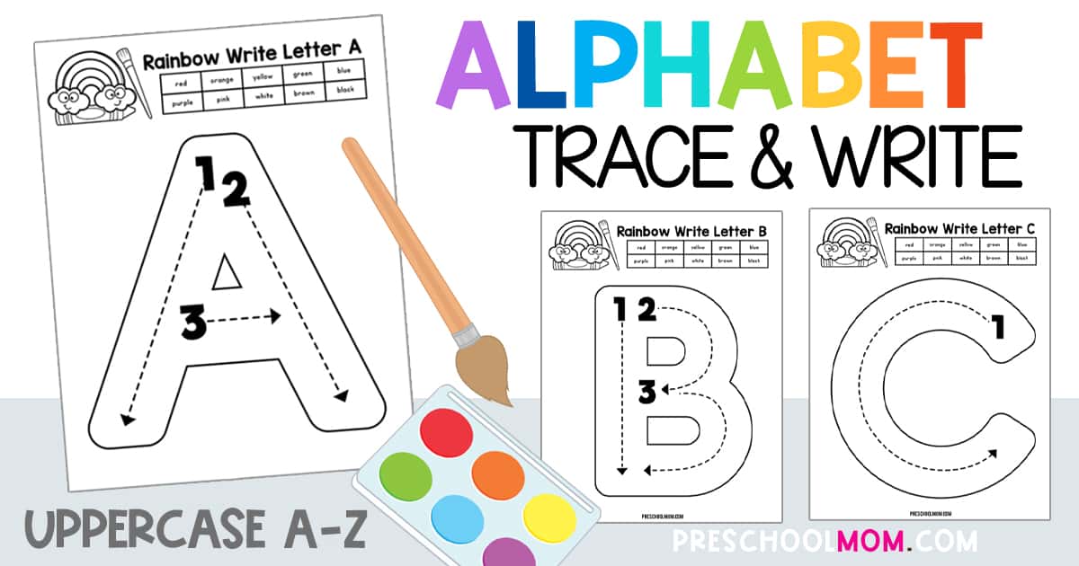 Uppercase Letter Tracing Worksheets - Preschool Mom