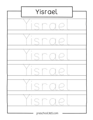 Free name tracing sheets for preschool children