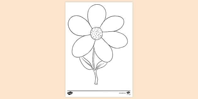 Free Printable Simple Flower Colouring Page | Resources
