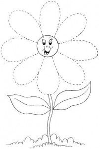 Flower trace worksheet - Crafts and Worksheets for Preschool ...