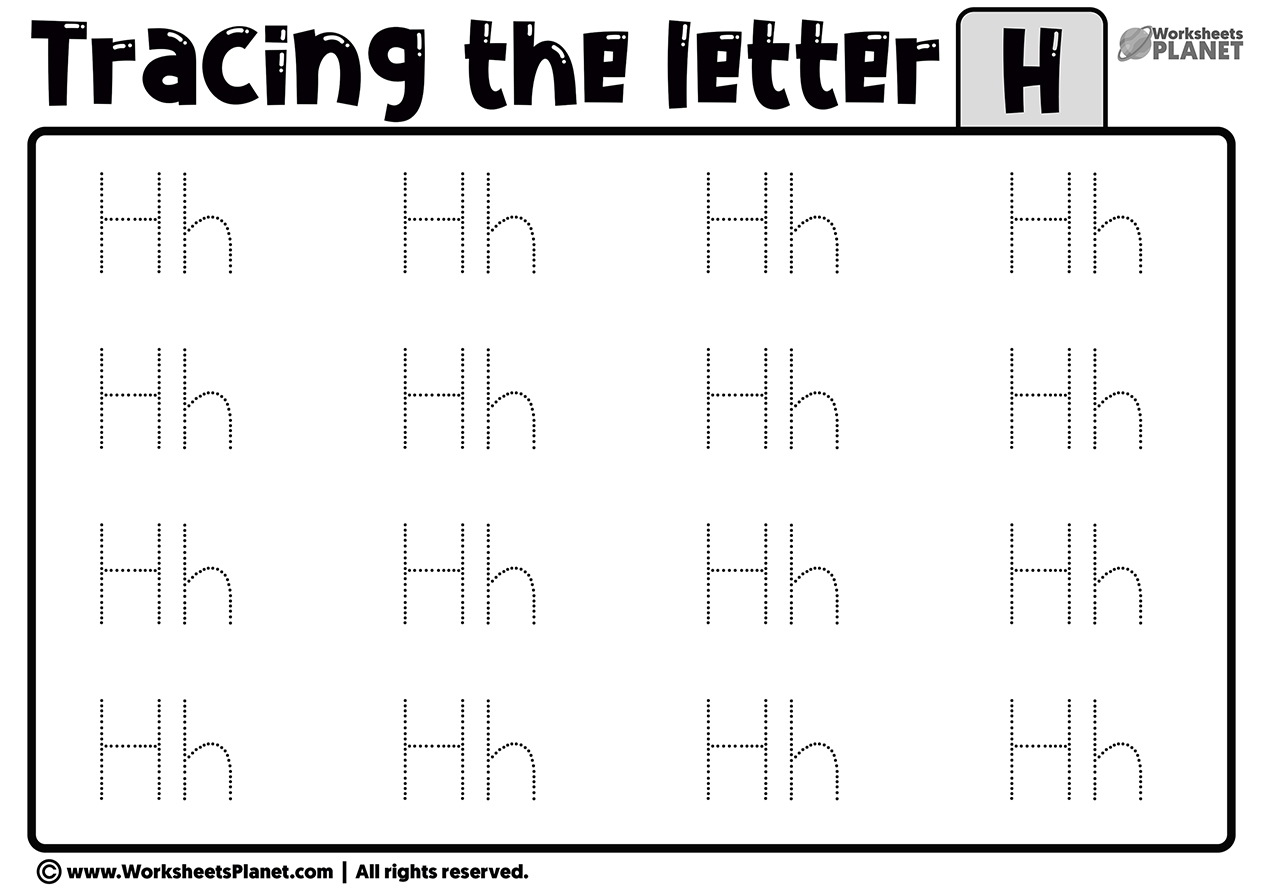 printable tracing letter h