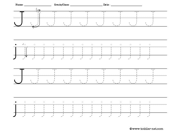 Free Tracing Letter J Worksheet