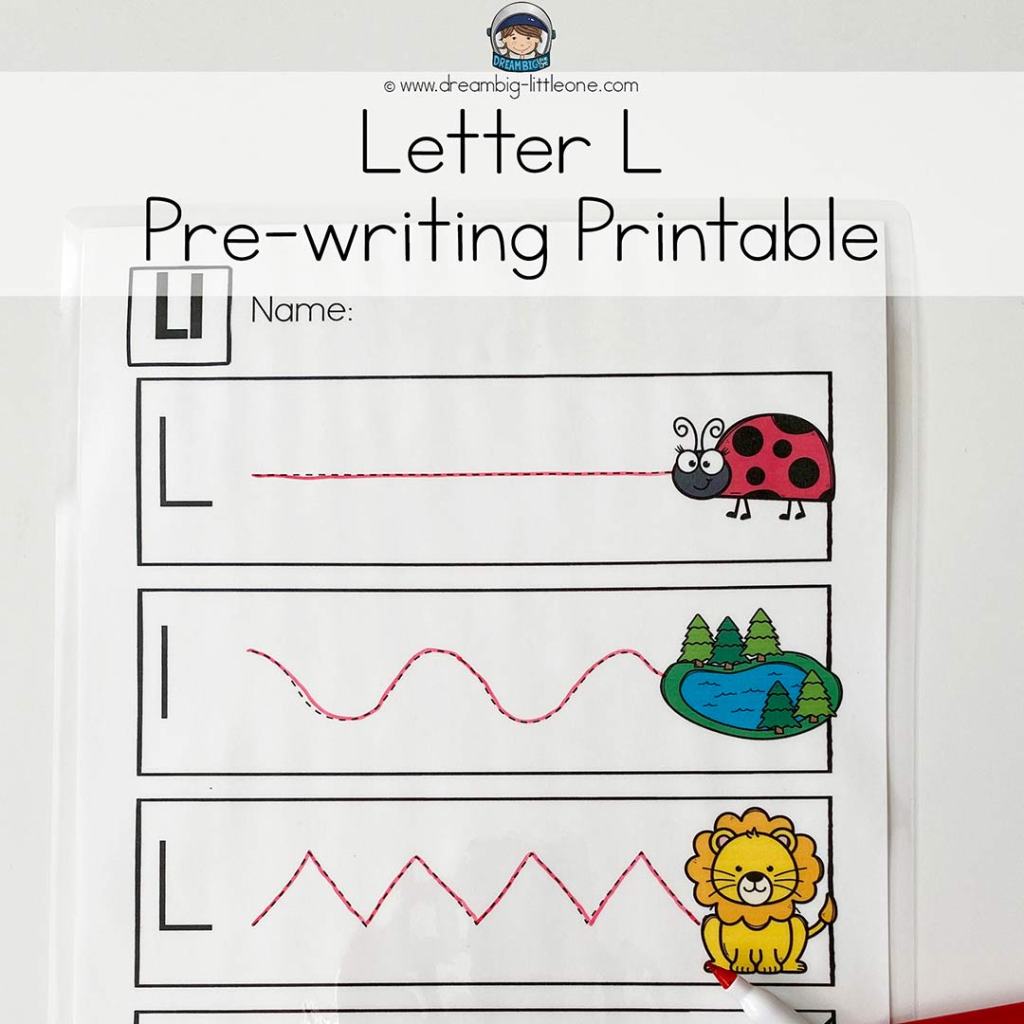 printable tracing letter l