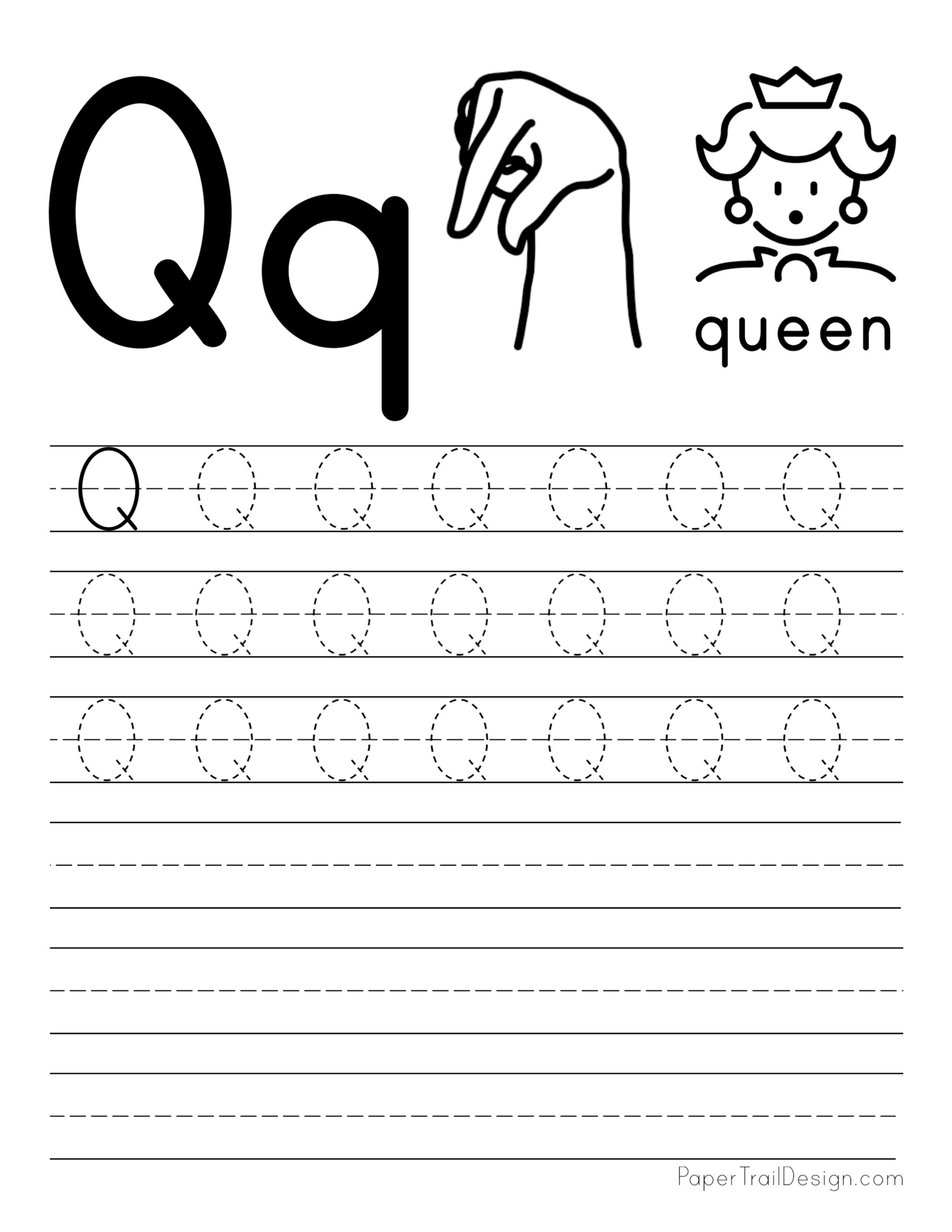 Free Letter Tracing Worksheets - Paper Trail Design