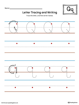 Letter Q Tracing and Writing Printable Worksheet (Color ...