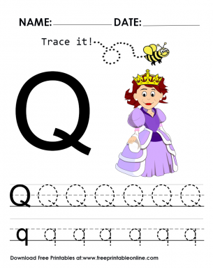 Trace The Letter Q Worksheet - Free Printable Online