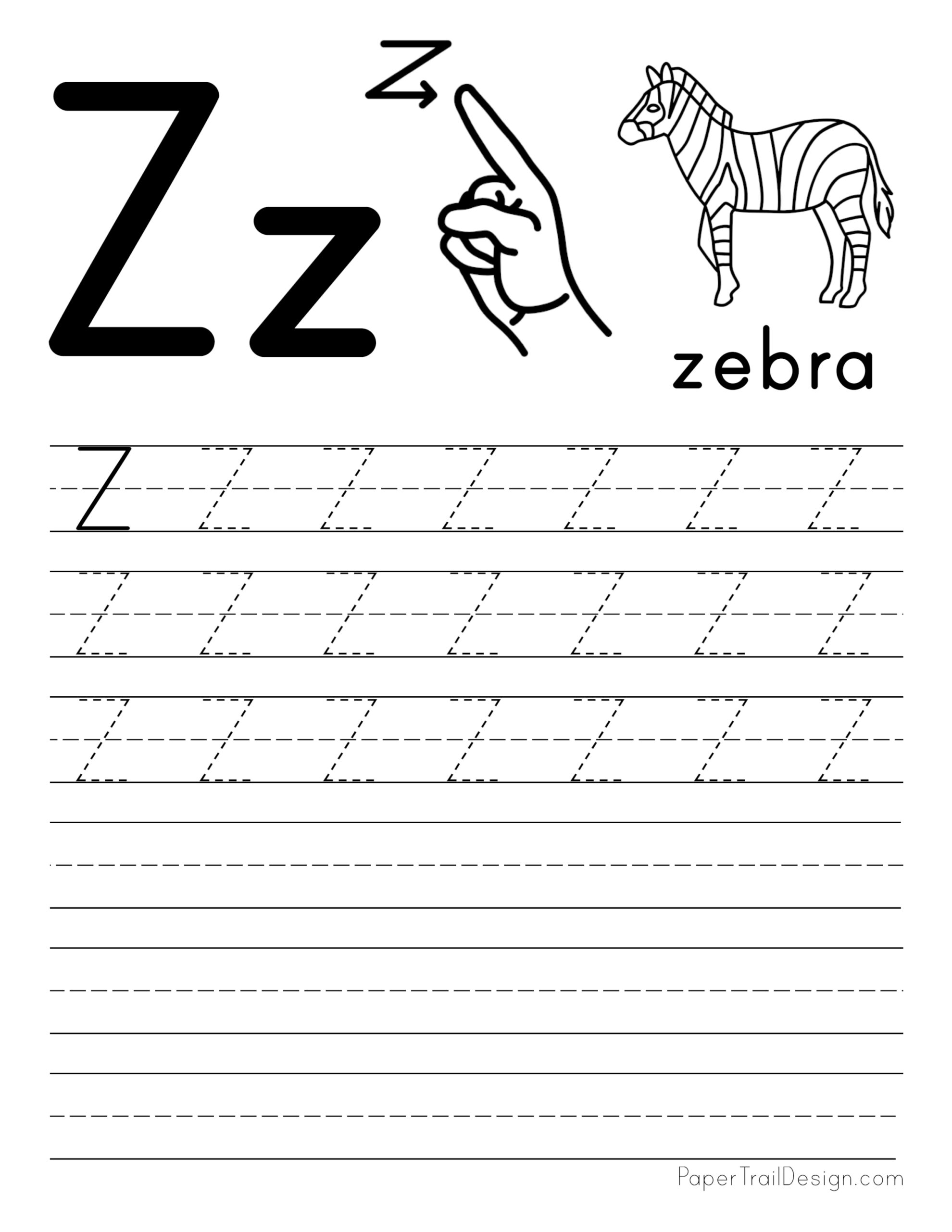 Free Letter Tracing Worksheets - Paper Trail Design