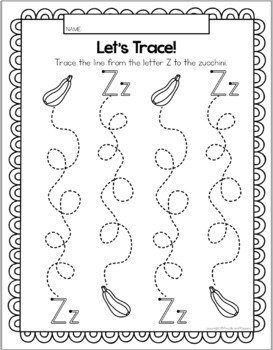 printable tracing letter z