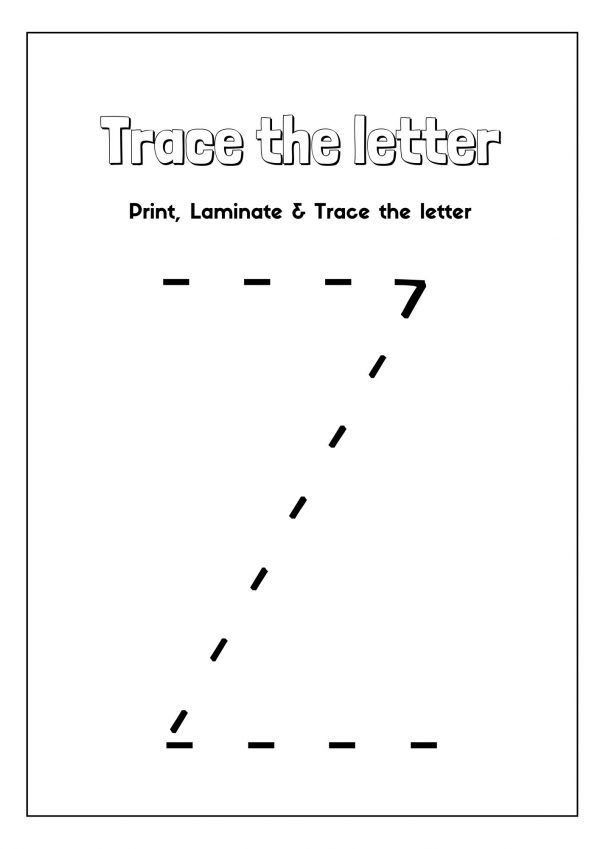 printable tracing letter z