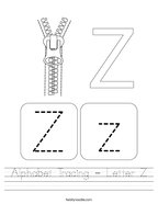 printable tracing letter z