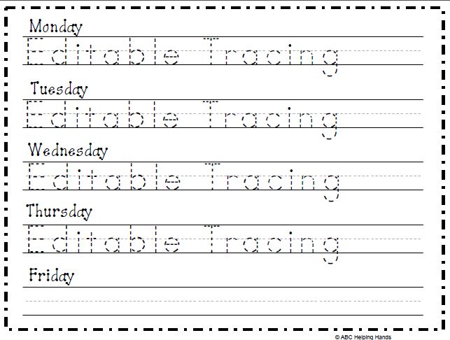 Free Editable Name Tracing Worksheet - 4 Days | Made By Teachers