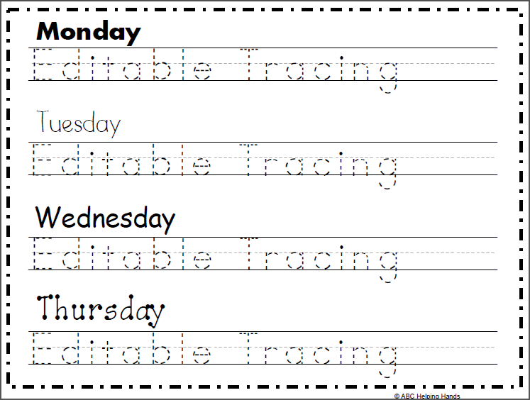 Free Editable Name Tracing Worksheet - 4 Day | Made By Teachers
