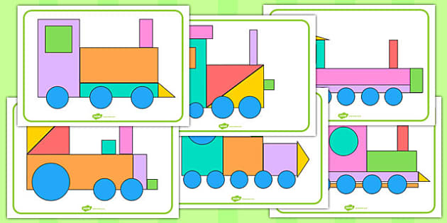 Shape Train Picture Pack (teacher made) - Twinkl