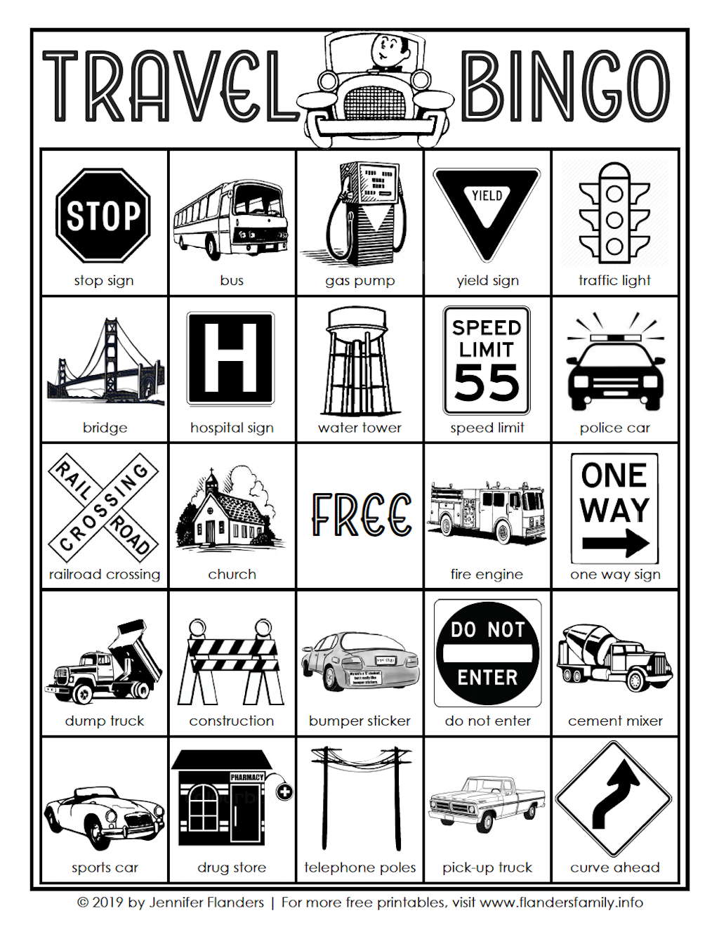 printable travel bingo cards