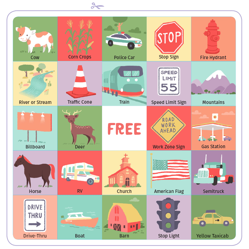 printable travel bingo cards