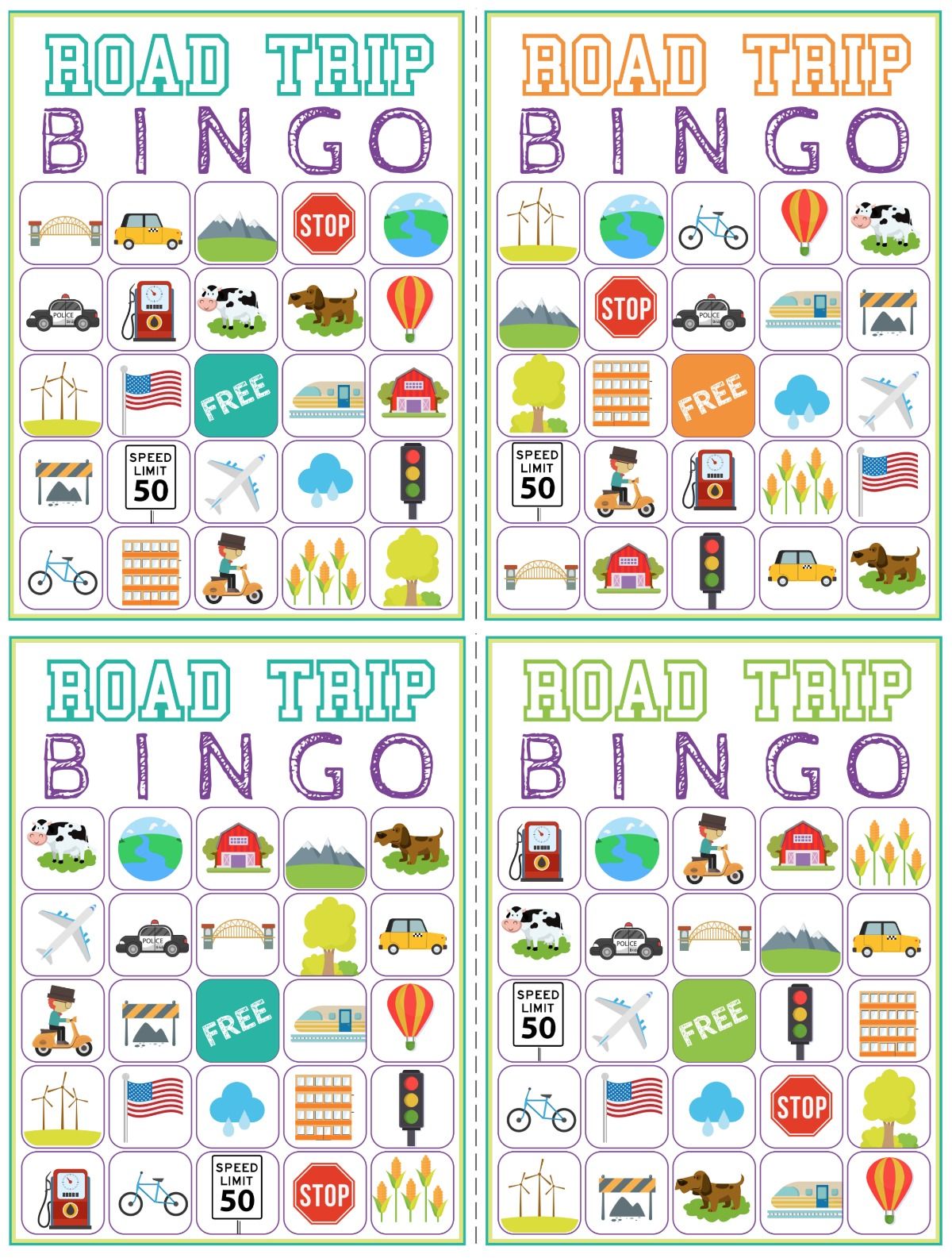 printable travel bingo cards