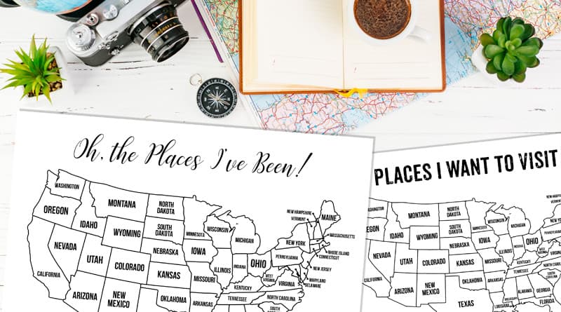 13 Free Printable USA Travel Maps for your Bullet Journal - USA ...