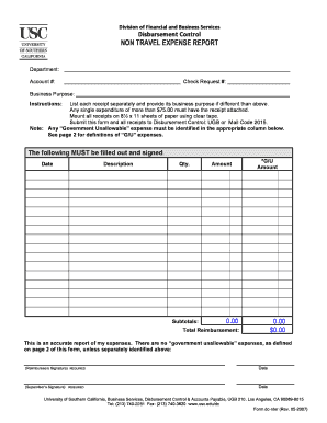 Travel Reimbursement Form - Fill Online, Printable, Fillable ...