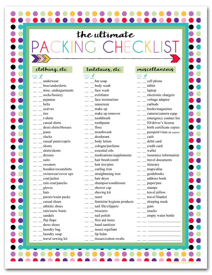 printable travel to do list