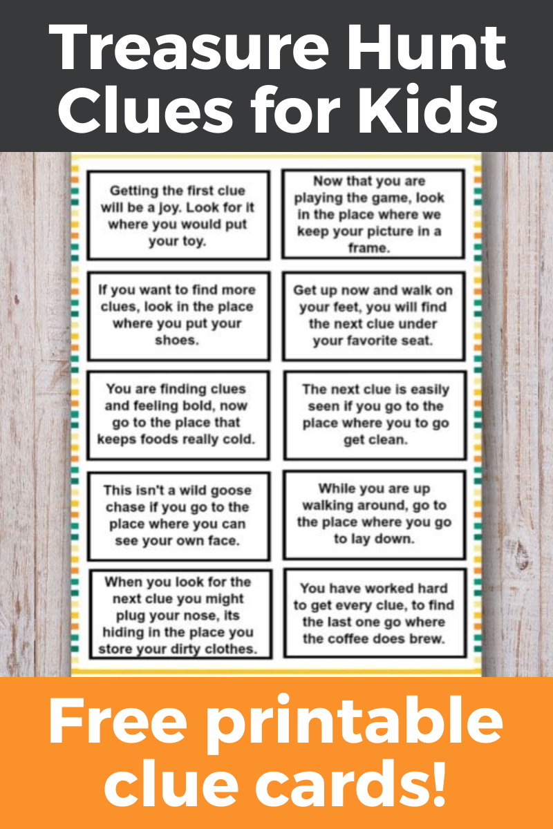 Treasure Hunt Clues for Kids