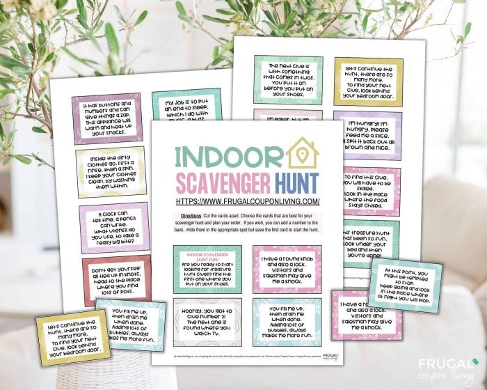 Indoor Scavenger Hunt for Kids (with 20 Riddle Clue Cards)